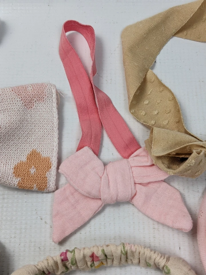 Lot of 10 Baby Girl Headbands With Bows Multicolor Patterned floral 0-9 m - Image 3 of 4
