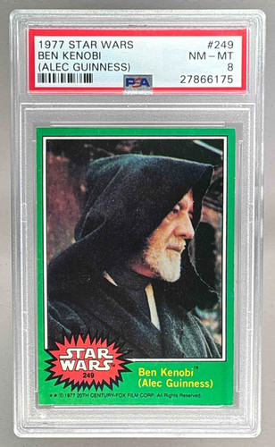 1977 Topps Star Wars #249 Ben Kenobi (Alec Guinness) — PSA 8