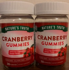 2X Cranberry 500mg (Equivalent) 30 Gummies Cranberry Mango Flavor