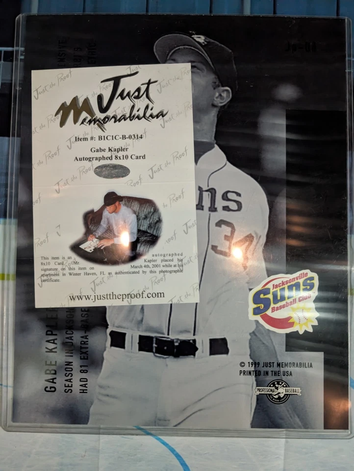 MiLB AAA Jacksonville Suns Gabe Kapler Signed Authenticated 8x10 Baseball Photo - Image 4 of 4