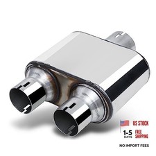 2.5 Inlet And 2.25 Outlet Dual Universal Muffler Heavy Duty Stainless