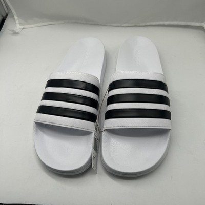 Adidas Adilette White Shower Locker Slides Water Sandals Sz Men 17, NIB