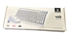 Wireless Keyboard And Mouse Combo Full Size 2.4G Quiet Cordless Pink Sold As Is