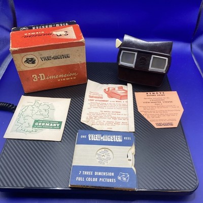 Vintage View Master 3-Dimension Viewer Model E Lot includes 8Reels in sleeves