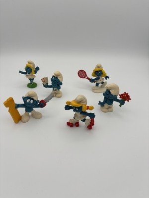 Peyo Schleich Smurfs 1979-1980s Lot of 6 Collectible Figurines Vintage