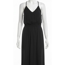 Banana Republic Black V-Neck Sleeveless Relaxed Fit Dress w/ Pockets Womens 10