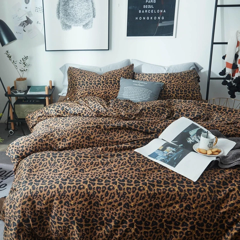 Leopard Print Comforter Set King Soft Fluffy Animal Cheetah Printed Comforter... - Image 2 of 4