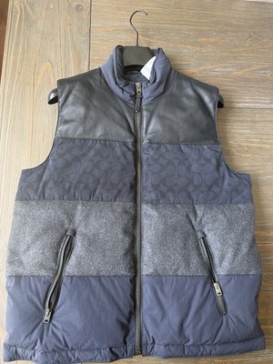 NWT Coach Men's Puffer Patchwork Down Vest Black Size Medium F75720 MSRP $398