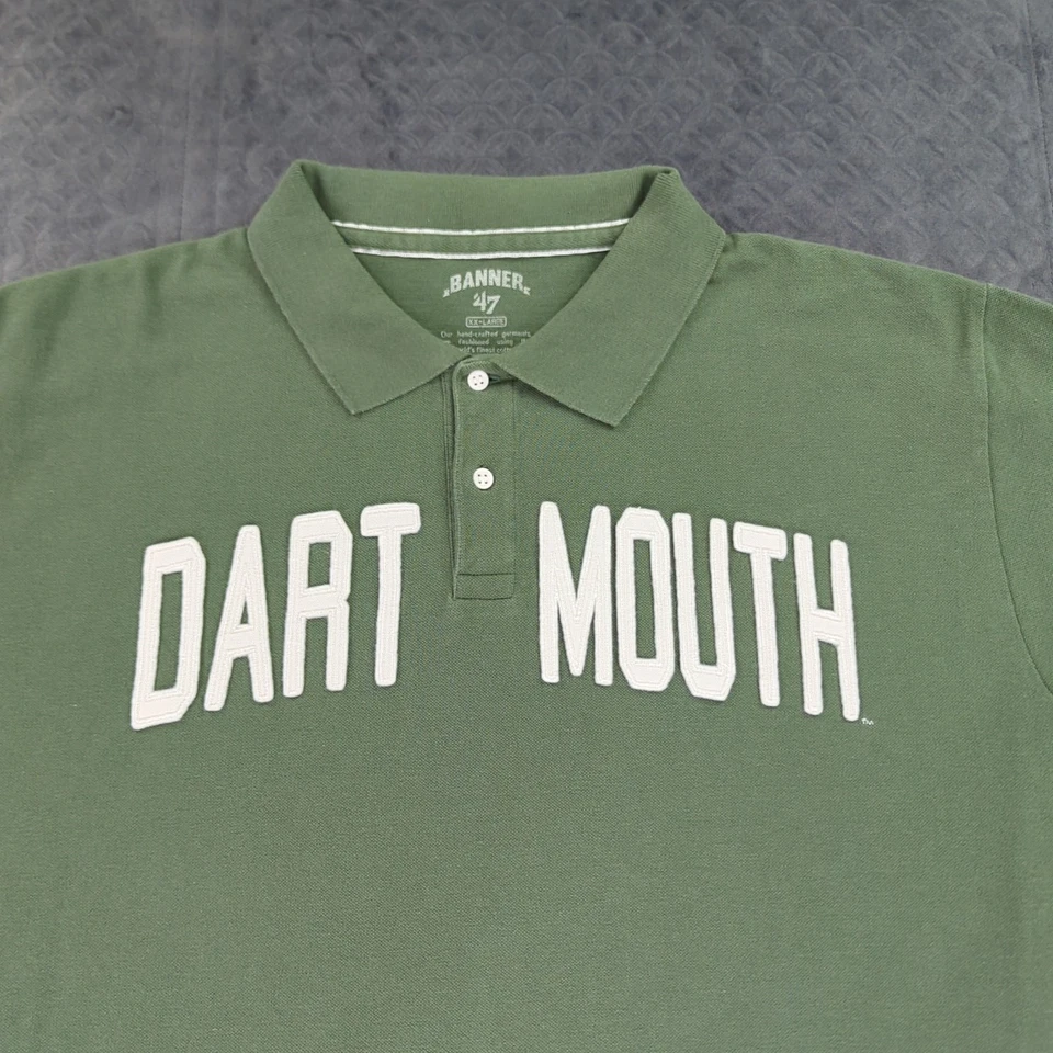 Dartmouth Big Green Polo Shirt Banner 47 Brand Green Short Sleeve Men 2XL XXL - Image 3 of 4