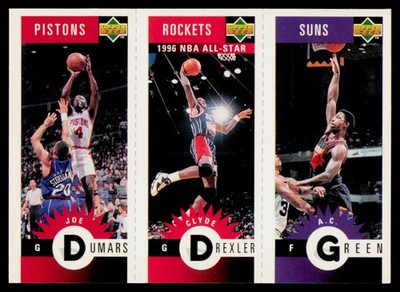 1996-97 Collector's Choice Joe Dumars / Clyde Drexler / A.C Green