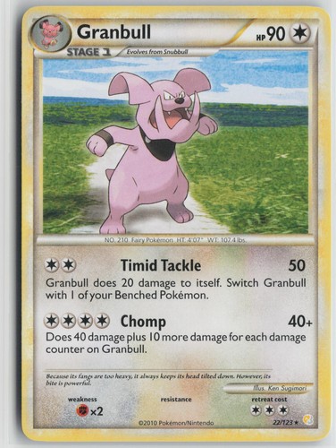 Granbull 22/123 Rare HeartGold & SoulSilver Pokemon Near Mint