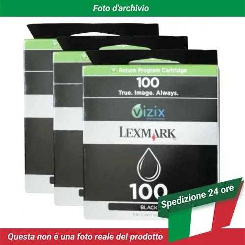 14N0820E Lexmark 100 Ink Cartridge Black Pack Of 3