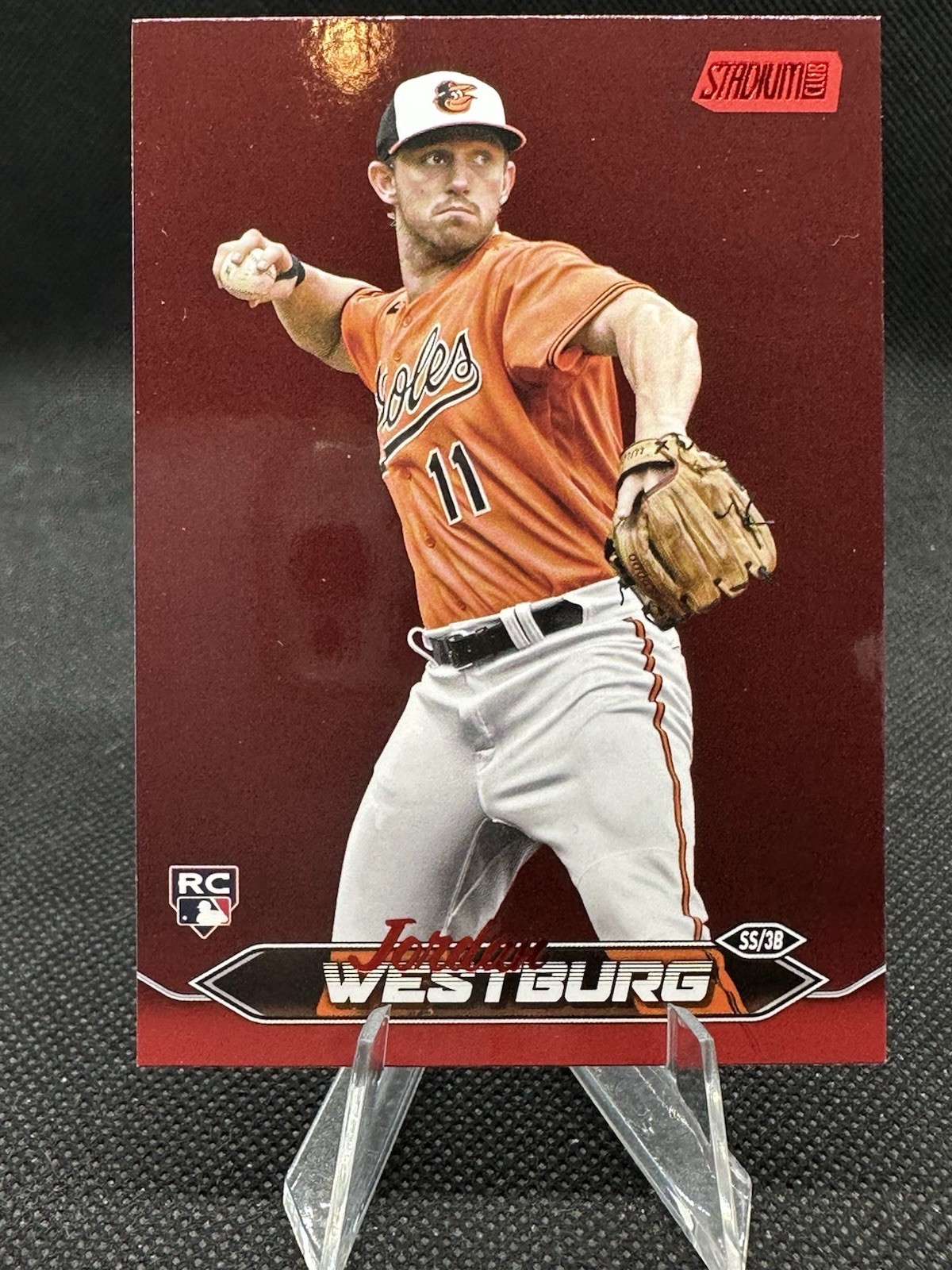 2024 Topps Stadium Club Red Foil Jordan Westburg #77 (RC)  Baltimore Orioles