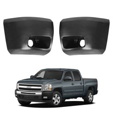 For 2007-2013 Chevrolet Silverado 1500 Front Bumper End Caps Set Fog Light Holes