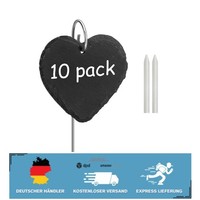 Schiefer-Pflanzschilder Herz | 10Er Set WitterungsbestäNdig & Wiederverwendbar