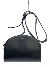 A.P.C. Shoulder Bag Leather Black Plain