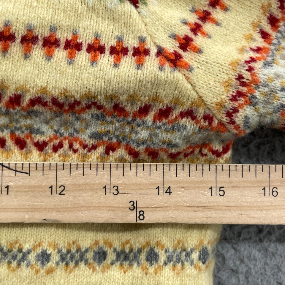 Cárdigan nórdico de lana de cordero Gap vintage para mujer pequeño amarillo cabaña Preppy Academia Foto 4 de 4