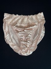 vintage Victoria s Secret Pink Second Skin Satin Sissy Hi Cut Panties M