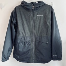 Columbia Rainy Trails Il fleece-lined rain jacket Omni-Tech black Size L 14/16