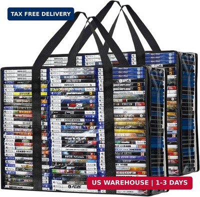 2 Pack DVD Blu Ray Bags   Hold 140 DVDs 180 Blu Rays Clear Media Storage