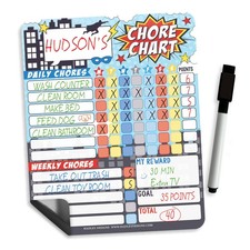 Magnetic Chore Chart for Kids - Good Behavior for at Home Dry Erase Daily Weekly