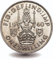 1940 Scottish Silver Shilling Coin Royal Mint Very Fine Grade