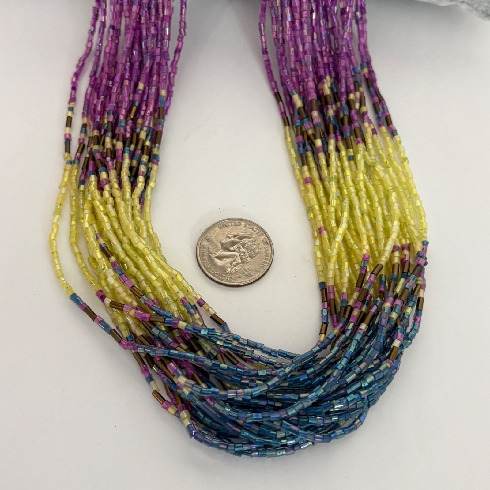 Multistrand Glass Seed Bead Statement Necklace Bo… - image 2