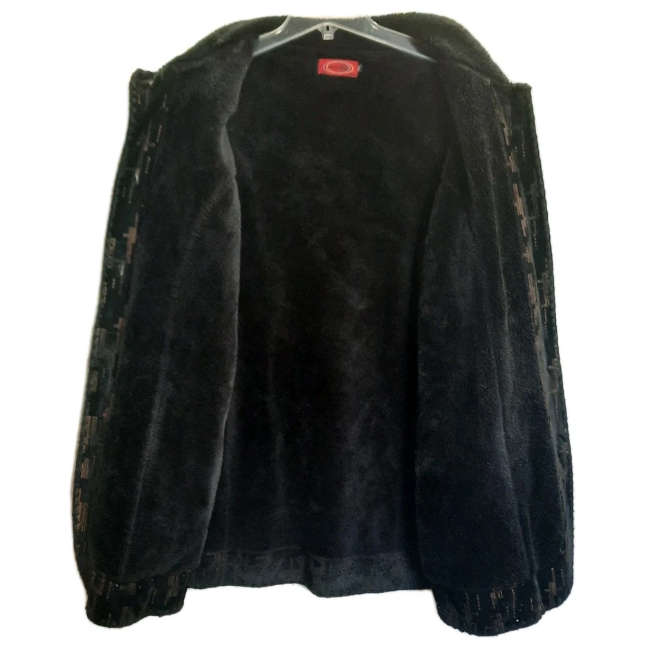 Abrigo Milly Jeans EE. UU. Adornado para Mujer 3X Imitación Gamuza Sherpa Lunares Brillantes Bolsillos Foto 3 de 4