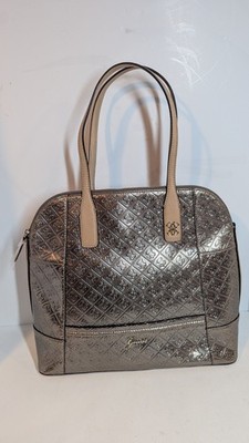 GUESS Gold Quilted Stamped Pattern Vikky Tote Bag / Sachel