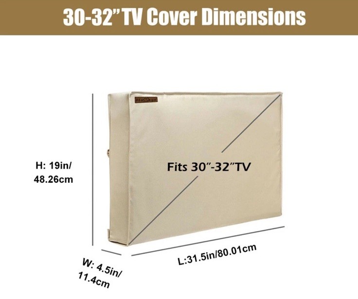 Outdoor TV Cover Fitted Waterproof Weatherproof Television Protector 30-32”