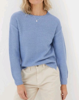 Fatface Blue Ellie Pullover Uk10 leichter Strick weiches Tragegefühl UVP49 