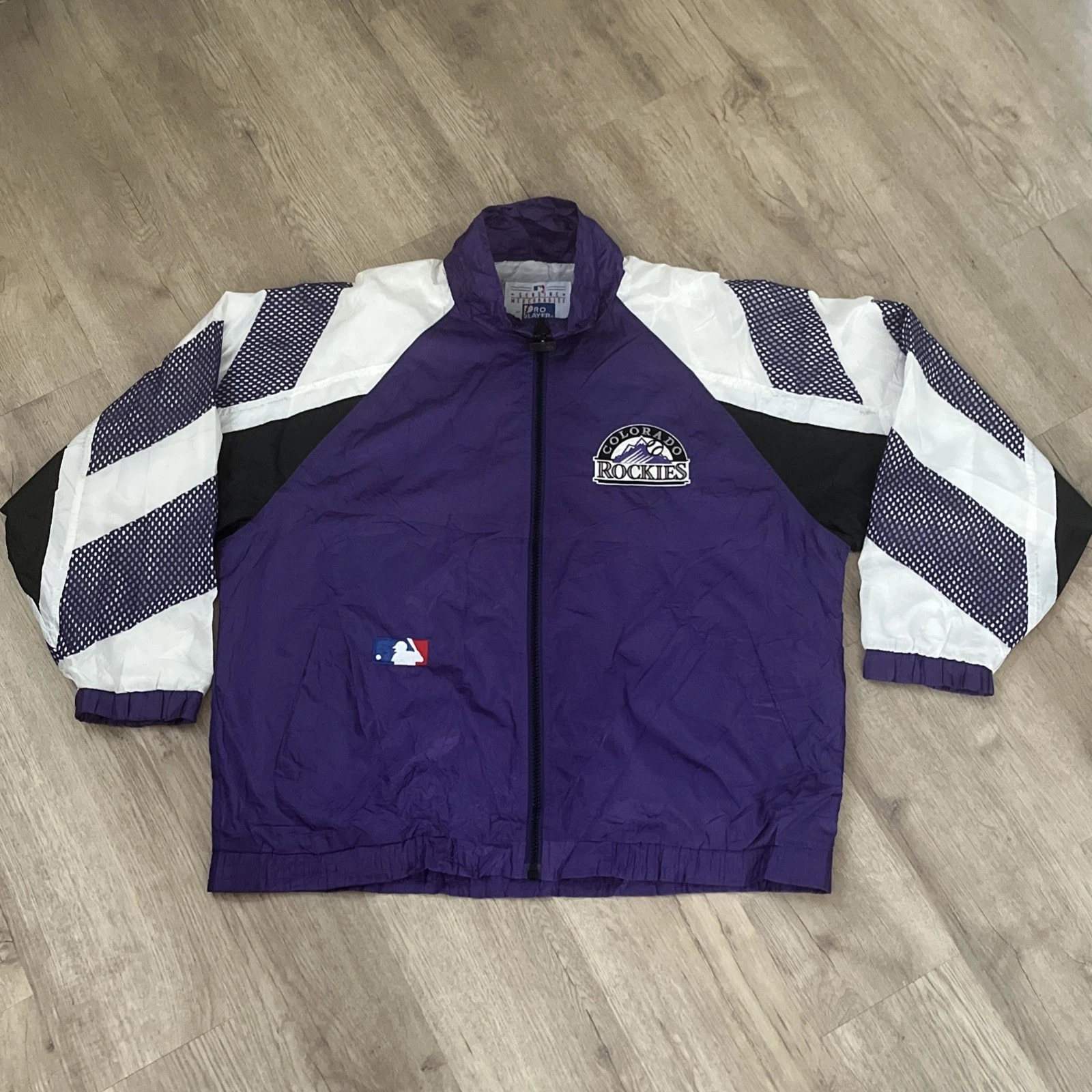 Pro Player Vintage Colorado Rockies Jacket Nylon Wind Breaker - Size Large