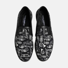 Dolce & Gabbana Black Printed Men Loafers