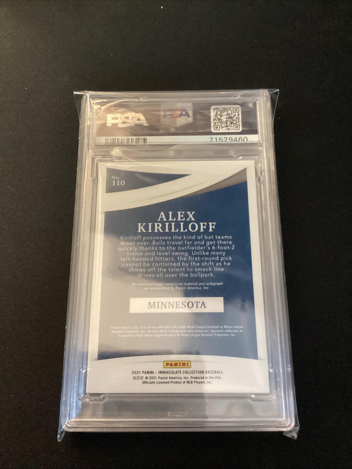 2021 Immaculate Alex Kirilloff RPA /99 Psa 8 Auto 10! CRAZY GAME WORN PATCH! view 5