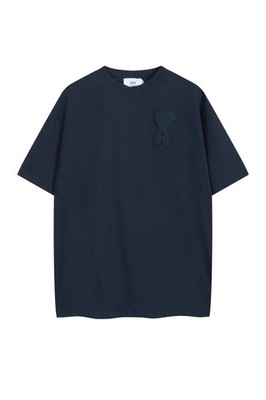 AMI Tee Unisex White & Navy blue & Beige Short Sleeved T-Shirt  S-M-L-XL