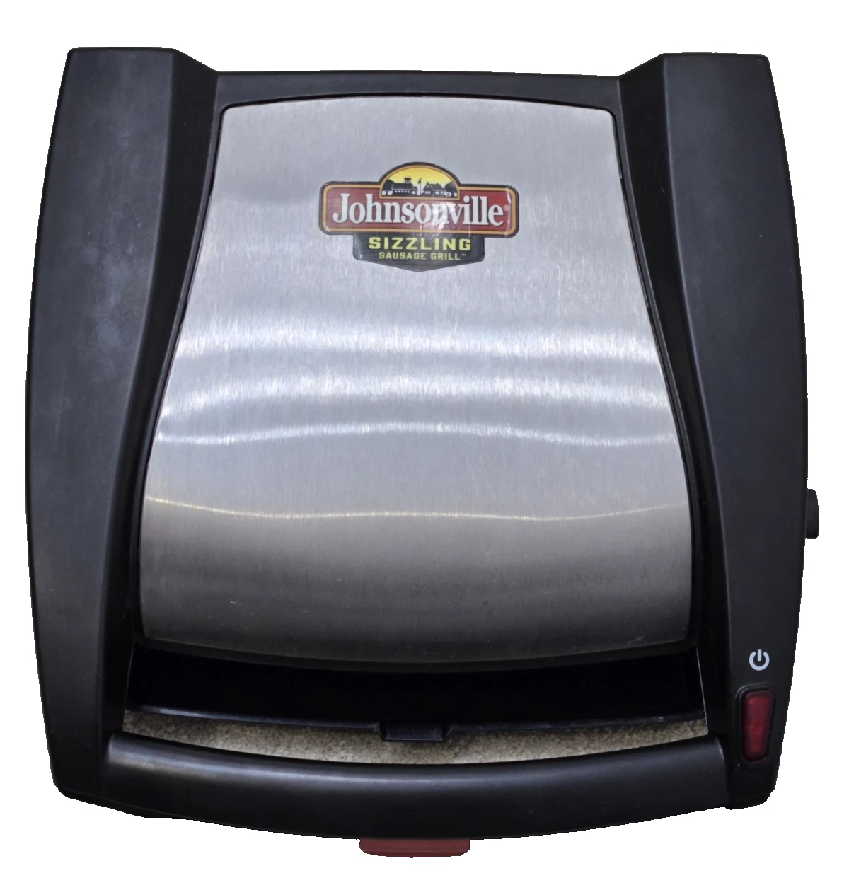 johnsonville sizzling sausage grill indoor electric countertop tested drip pan