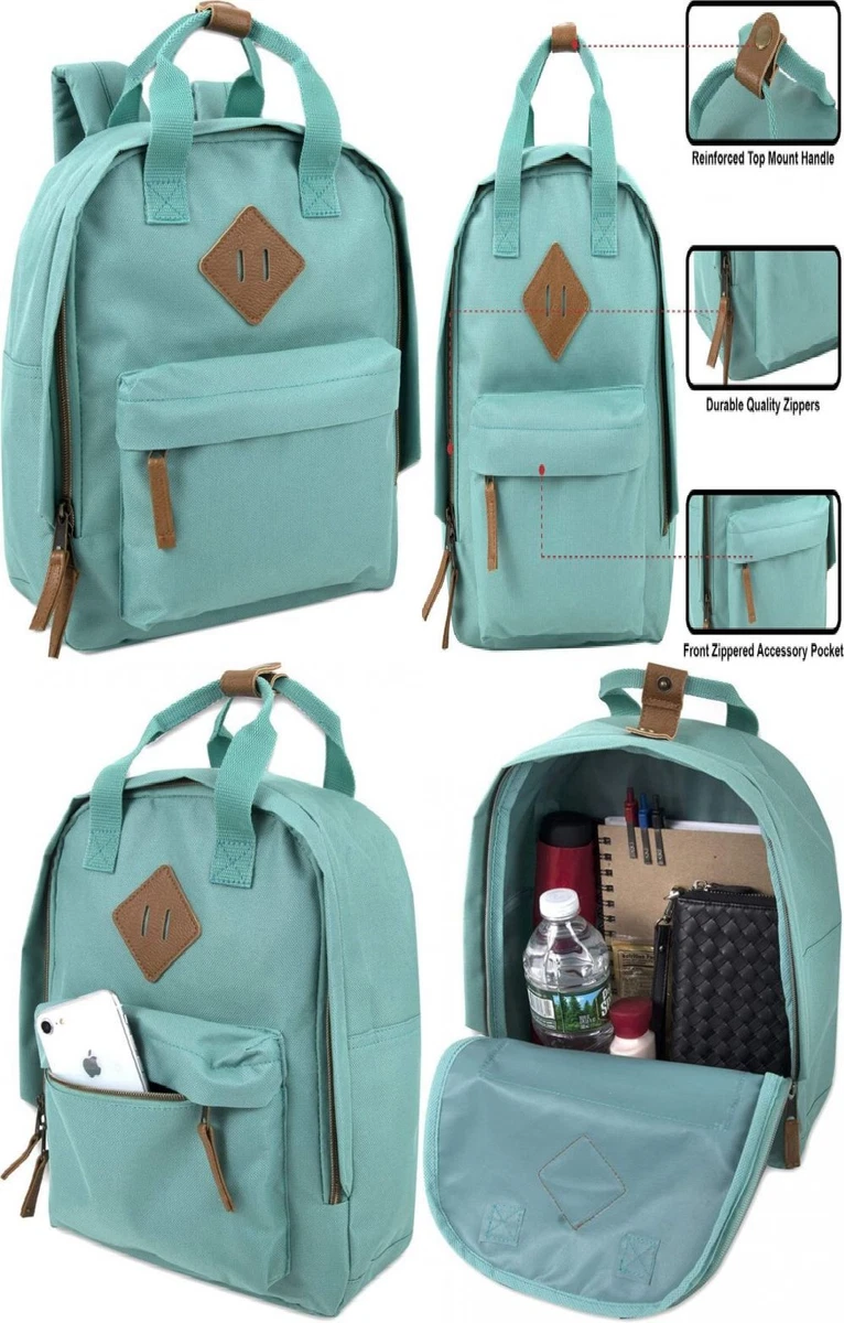 MADISON & DAKOTA Canvas Mini Backpack for Everyday & Day Pack Rucksack Green