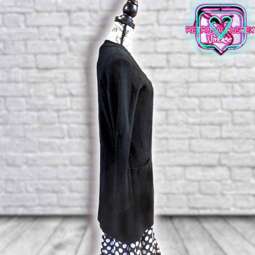 Vintage Retro Knit Duster Cardigan Sweater Dress - Picture 5 of 9