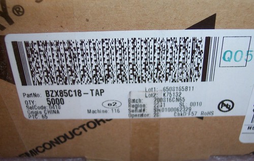 QTY (100) BZX85C18-TR VISHAY DO-41 ZENERDIODEN 18V 1W ROHS - Bild 2 von 2