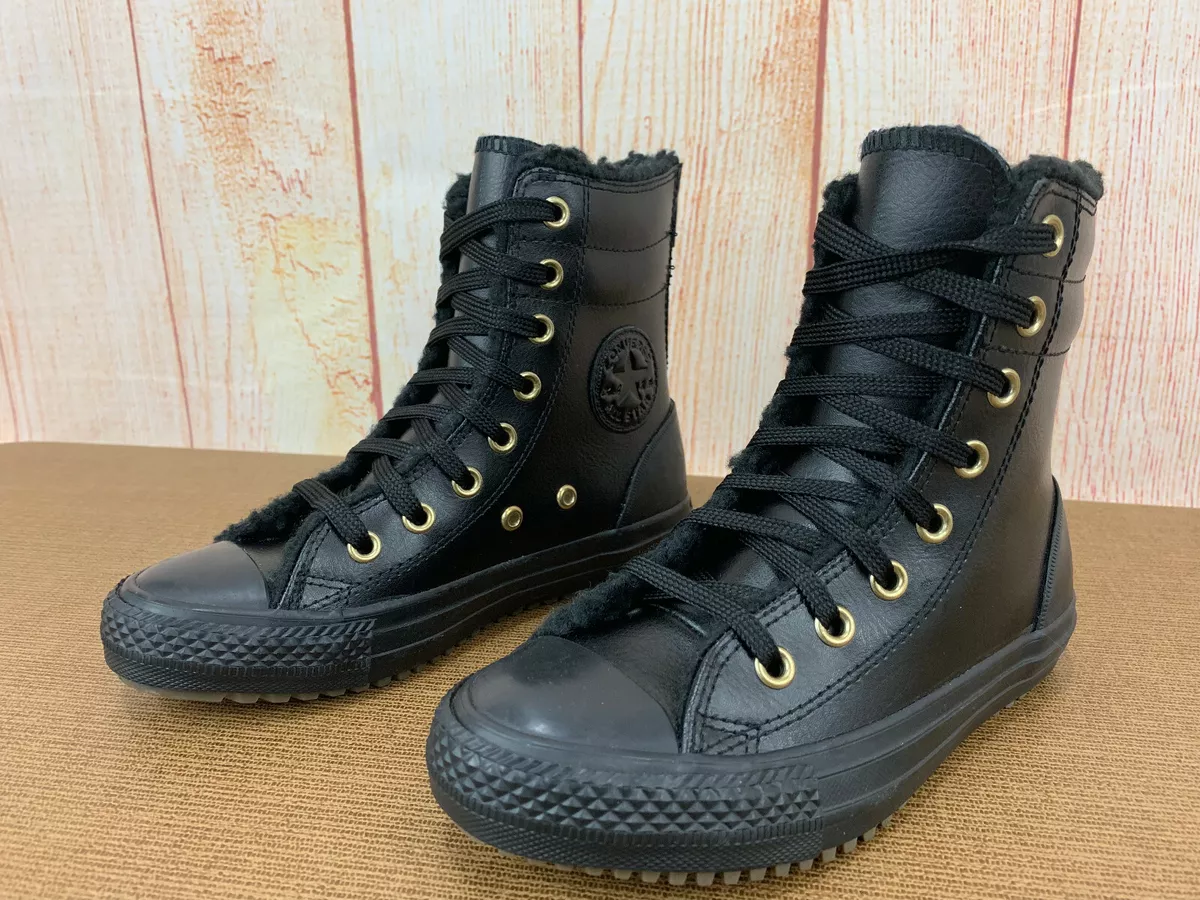 Vacilar Negociar Velas Converse All Star Leather Fur Hi-Rise Boot X-HI T Black Sz 12.5Y 653387C  Z56(7 | eBay