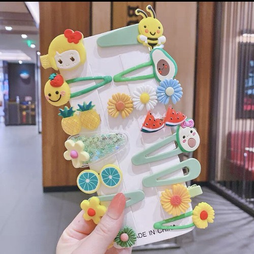 Pinzas para el cabello 14 piezas para niños bebés niñas lindas flores frutas horquilla niñas accesorios para el cabello - Imagen 21 de 28