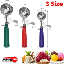 3 Pack Cookie Scoop Set, Ice Cream Scoops with Trigger Stainless Steel 3 Size
