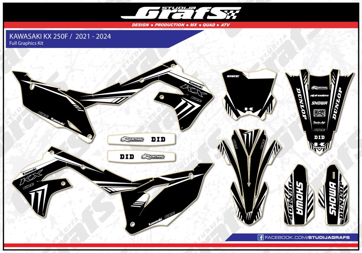 KAWASAKI Complete Graphics KX F KLX 65 85 110 112 125 140 150 230