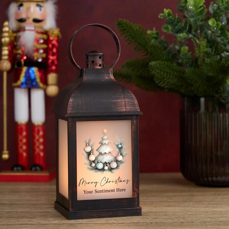 Personalised Christmas Light-Up Lantern Gift With Decorative Baubles - Image 2 of 3