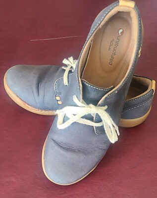 Unstructured Clark\'s Sz 13 Navy Blue Suede Shoes Clarks Womens Blue Suede Sneakers Unstructured Wavewalk Size  main image 4