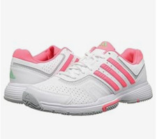adidas Barricade Court Athletic Tennis Sport Shoes Sneakers White Pink Size 11.5