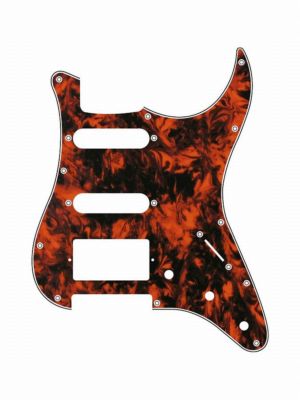 Pickguard E-Gitarre I Standard 11-Loch 3-lagig Marble / Marmor Orange  HSS