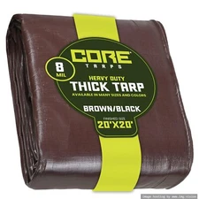 Core Tarps Heavy Duty 8 Mil Tarp Cover Waterproof UV Resistant Rip and Tear