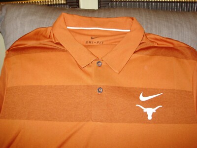 Burnt Orange Striped Polo Golf Shirt 