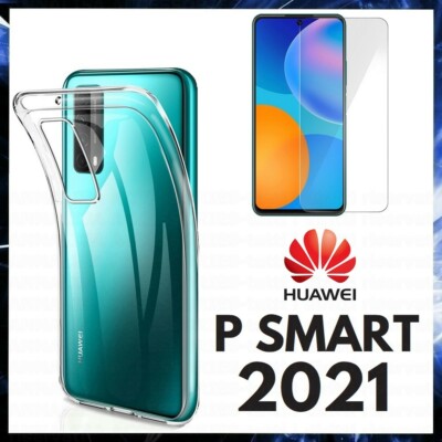 Cover Clear + Film Tempered Glass For HUAWEI P SMART 2021 Case